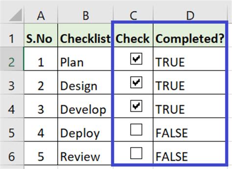 How To Add A Checkbox In Excel And Automatically Generate A True Or