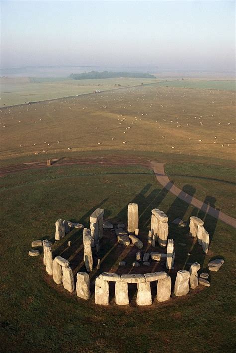 Aerial View Of Stonehenge Unesco World Heritage Site Salisbury Plain