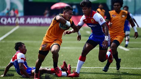Andhika wijaya, yanto basna, hansamu yama, ricky fajrin. Rugby 7 Indonesia vs Malaysia-Foto Tirto.ID - Tirto.ID