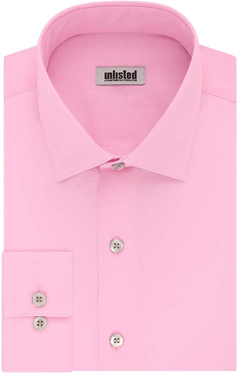 Kenneth Cole Unlisted Mens Dress Shirt Regular Fit Solid Pink