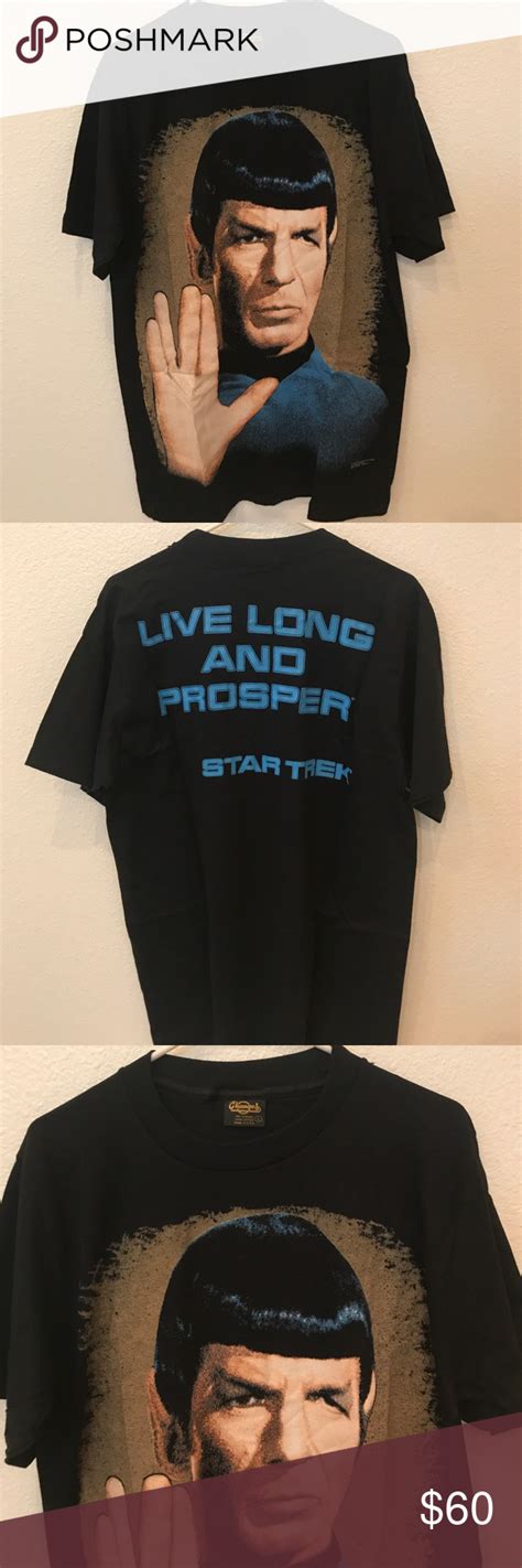 Vintage Star Trek Spock Black T Shirt Size L Rare Black Tshirt Star