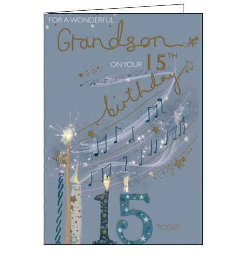 For A Wonderful Grandson 15th Birthday Card Nickery Nook