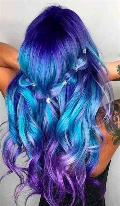 Blue And Purple Hair Color Blue Ombre Hair Ombre Hair Color Purple