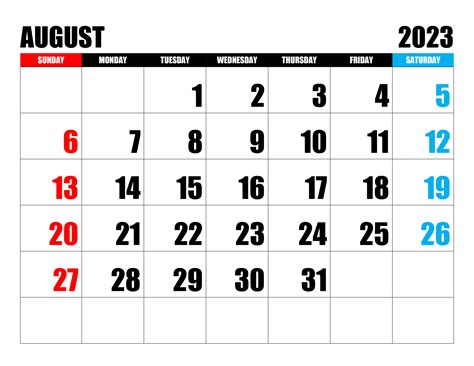 Calendar For August 2023 Free Calendarsu