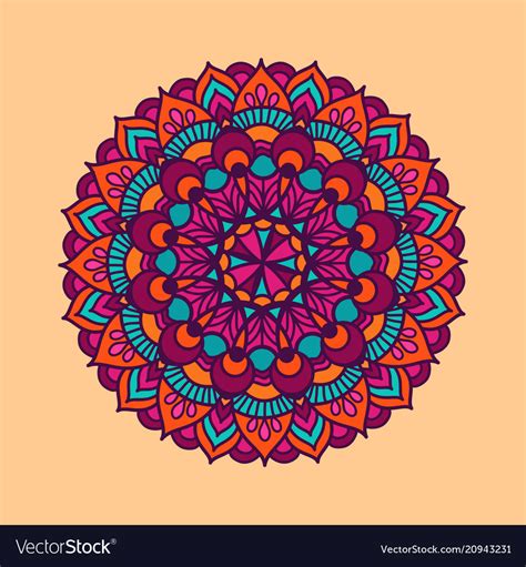 Color Ornament Mandala Royalty Free Vector Image