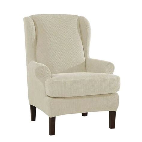 Bverionant wing chair cover wingback armchair slipcover furniture protector sofa. 2-Piece Wingback Chair Cover Stretch Jacquard Fabric Wing