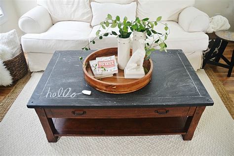 Easy coffee table makeover ideas. Chalkboard Top Coffee Table Makeover - Liz Marie Blog