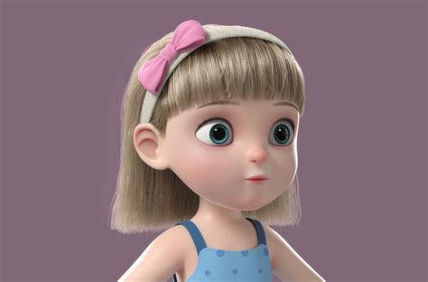 3d Cartoon Girl Rigged Turbosquid 1317956 In 2020 Cute Cartoon Girl
