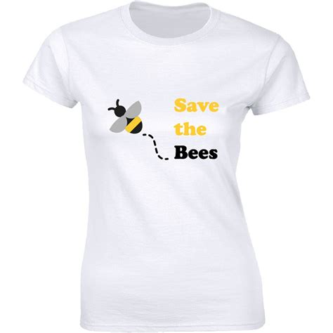 Happy Bee Print Save The Bees T Shirt Women Short Sleeve Graphic Tee