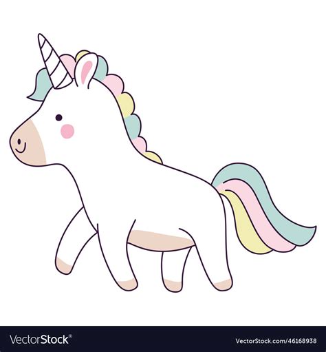 Colored Unicorn Icon Royalty Free Vector Image