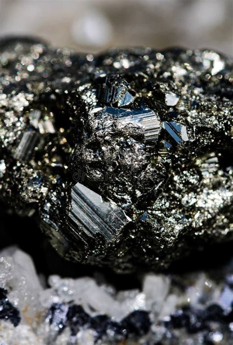 Pyrite Mineral Also Known As Fools Gold With Glossy And Metallic