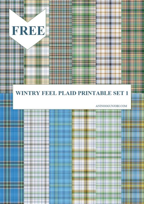 Free Printable 30 Plaids Day 5 Wintry Feel Plaid Printable Papers Set