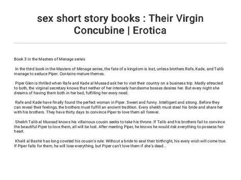 sex short story books their virgin concubine erotica
