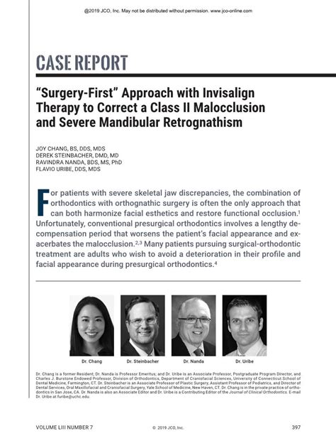 Case Report “surgery First” Approach With Invisalign Therapy To Correct