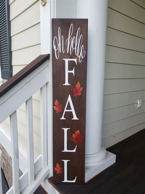 Oh Hello Fall Fall Sign Fall Porch Sign Fall Decor Hello Etsy