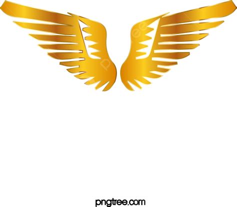 Asas De Metal Douradas Voando Logotipo Png Asas Douradas Dourado