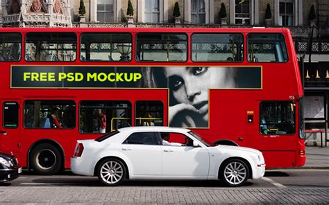 london bus psd mockup  behance