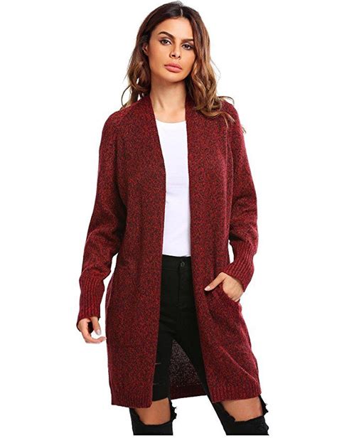 Soteer Womens Basic Open Front Long Sleeve Warm Knit Cardigan Sweater New Fashion Clothes