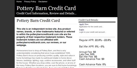 Pottery Barn Credit Card Online Application For The Pottery Barn