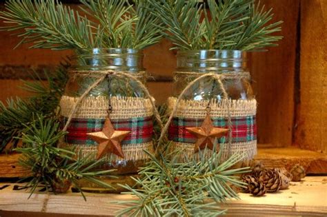 Rustic Set Of 2 Mason Jars With Barn Stars By Pineknobsandcrickets 20