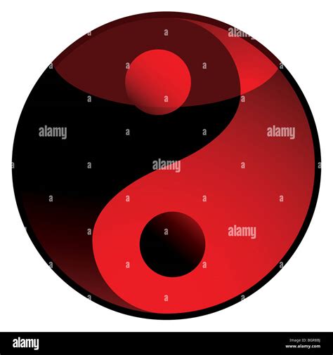 Red And Black Ying Yang Logo With Light Reflection Stock Photo Alamy