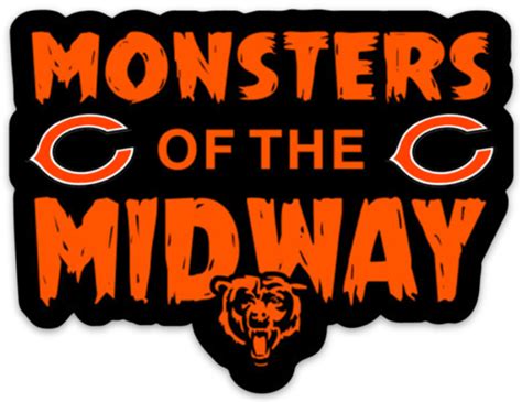 Chicago Bears Monsters Of The Midway With Logo And Bear Type Nfl Die Cut Sticker Ebay