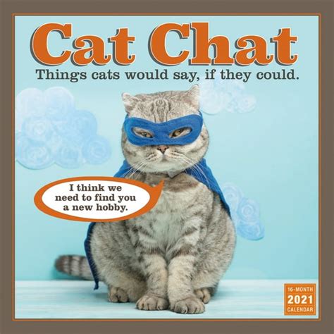 2021 Cat Chat Things Cats Would Say If They Could 16 Month Wall
