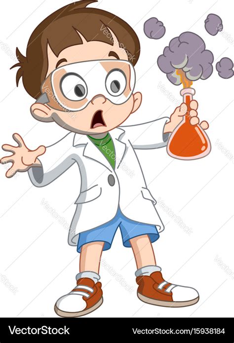 Kid Makes Science Experiment Royalty Free Vector Image