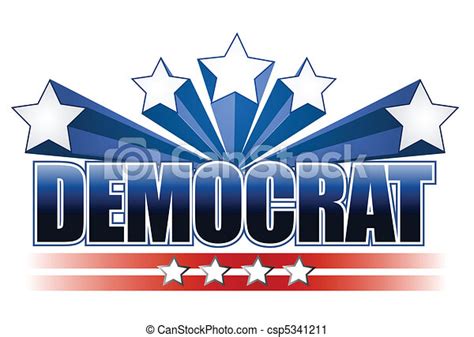 Democrat Sign Isolated Over White Vector Clip Art Search Illustration