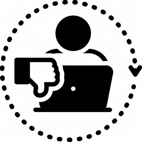 Criticism Concept Critic Employee Negative Laptop Thumb Down Icon