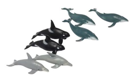 New Wild Republic Toy Whales And Dolphins Sea Animal Models 7 Piece