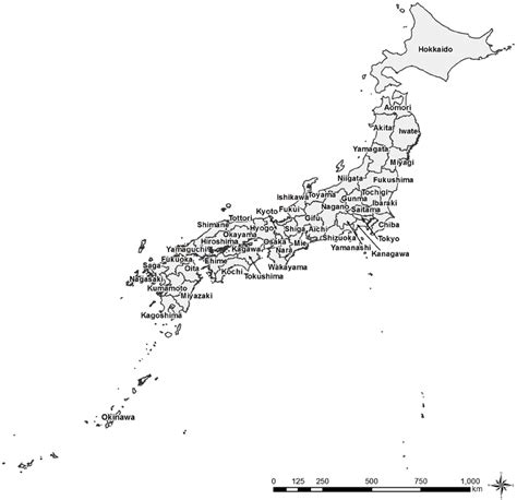 Check spelling or type a new query. A blank map of Japan. We show the locations of 47 prefectures in Japan.... | Download Scientific ...