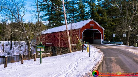 Early Winter Snow At The Sawyers Crossing Covered Bridge Early Winter