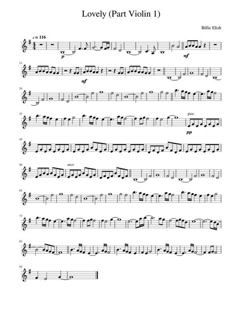 Lovely Part Violin 1 Sheet Music For Violin Solo