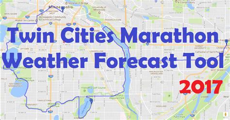 The virtual medtronic twin cities marathon events, which will run from october 1 through october 31, will include: 2017 Twin Cities Marathon Course Weather Forecast Tool