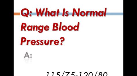 What Is Normal Range Blood Pressure Youtube
