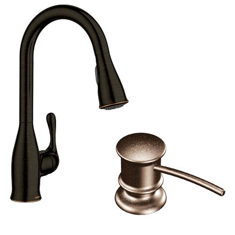 Delta faucets with diamond seal technology perform like new for life with a patented blanco empressa bridge kitchen faucet with soap dispenser, polished nickelby blanco. MOEN Kaden Single-Handle Pull-Down Sprayer Kitchen Faucet ...