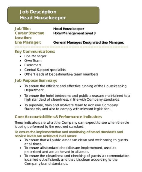 Housekeeping Job Roles And Responsibilities