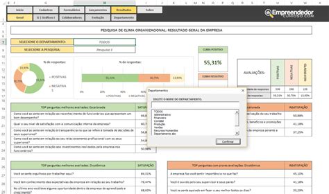 Modelo Planilha De Pesquisa De Clima Organizacional Empreendedor