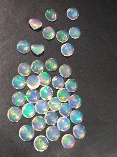 10 Pieces 4mm Ethiopian Opal Faceted Round 4mm Opal Round Etsy