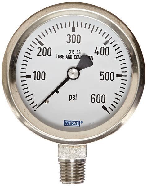 Wika 9768653 Industrial Pressure Gauge Dryliquid Fillable Stainless