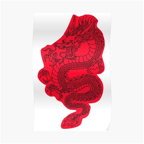 Chinese Dragon Poster For Sale By Catsdesignz Redbubble