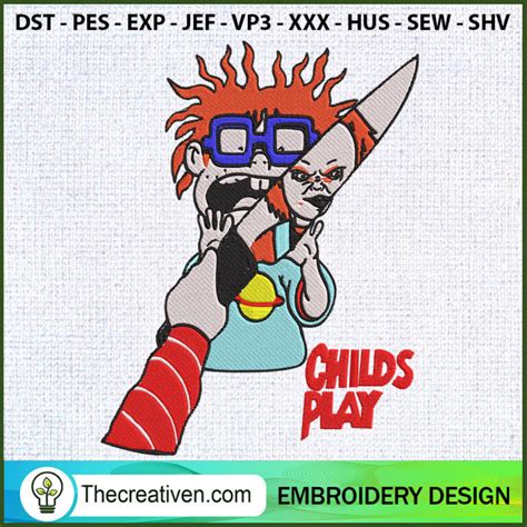 Chucky Scary Killer Chuckie Finster Embroidery Designs Halloween