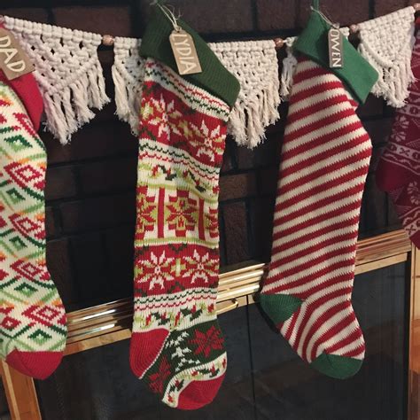Boho Christmas Knit Vintage Stockings Boho Christmas Christmas