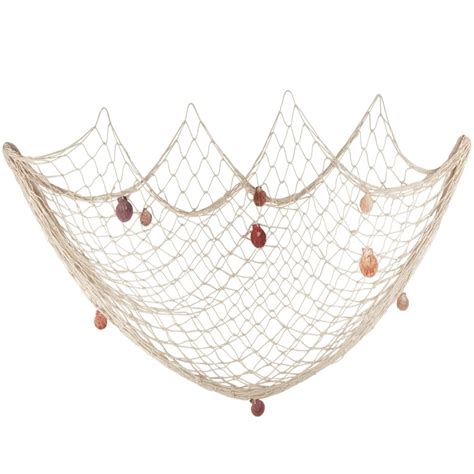 Fishing Net Decoration With Natural Sea Shells Decorative Nautical Fish