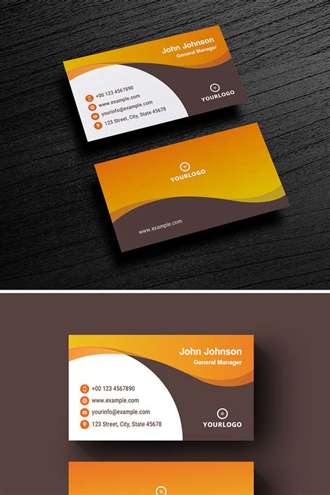 Brandcrowd's business card maker helps you create your own business card design. Business Card Layout with Orange Gradient Elements ...