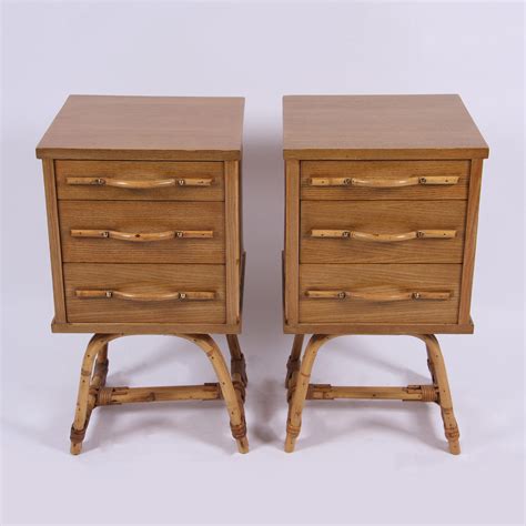 Pair Of Bamboo Bedside Tables In Tables