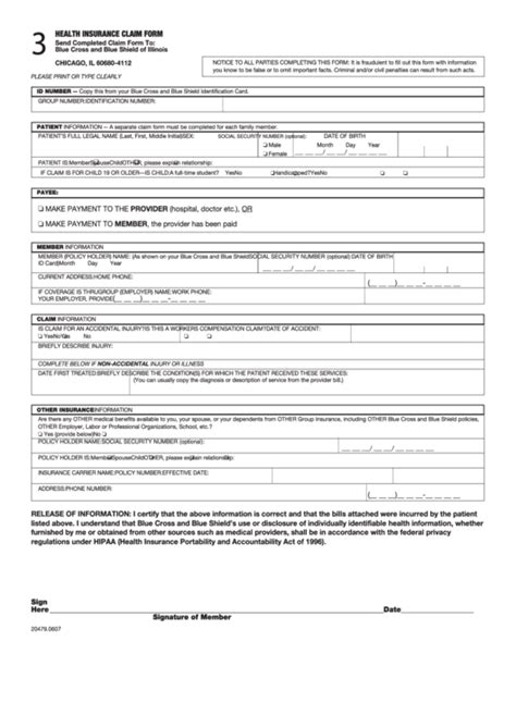 Before buying a health insurance policy online, it's advisable to read the list o Fillable Health Insurance Claim Form - Blue Cross And Blue Shield Of Illinois printable pdf download
