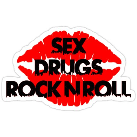 Sex Drugs And Rock N Roll Party Club Tee Stickers By Tia Knight Redbubble
