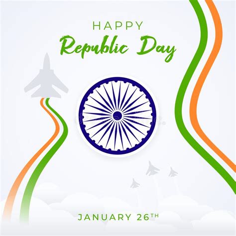 Happy Indian Republic Day Celebration January 26th Illustration Concept